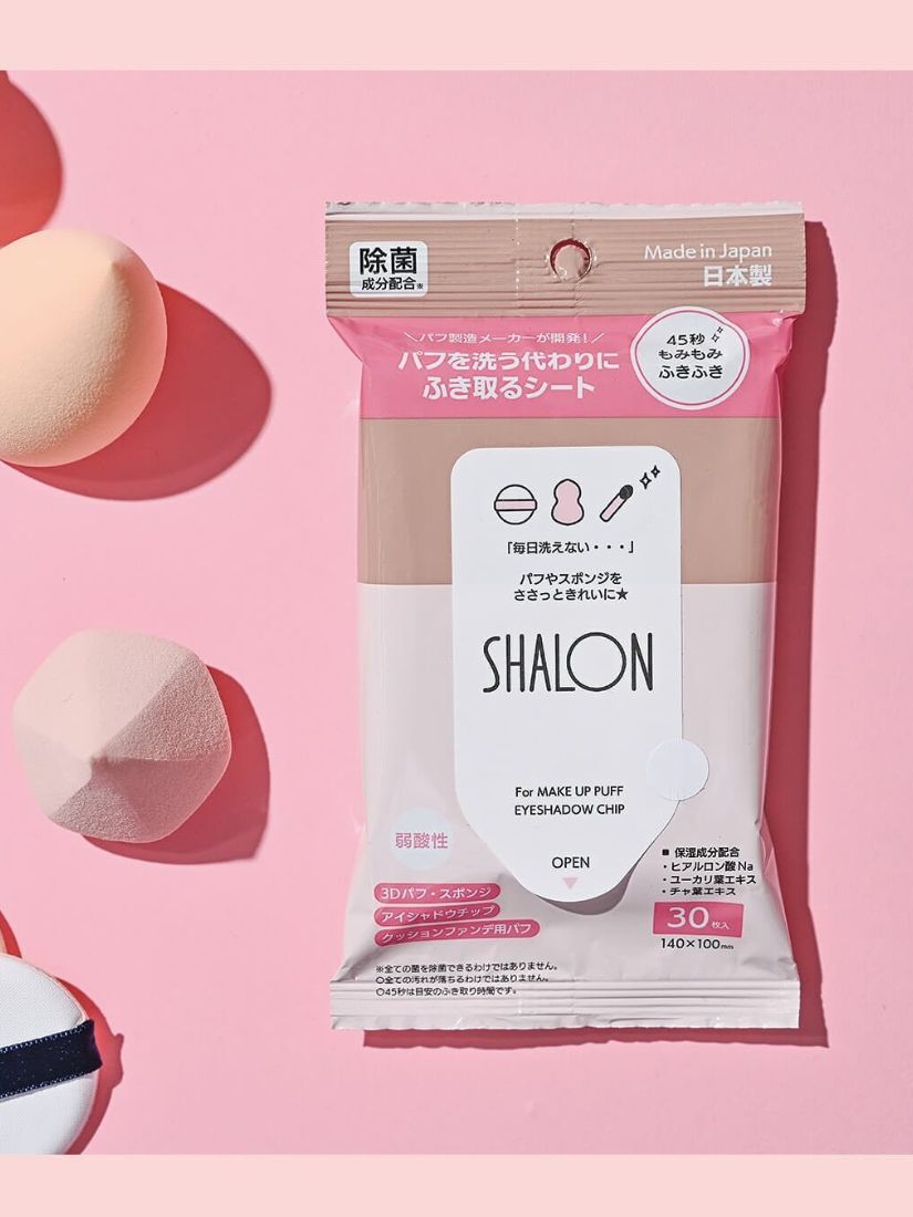 【 5/27收單 】SHALON 粉撲清潔棉片 FOR MAKE UP PUFF EYESHADOW CHIP 30枚 日本
