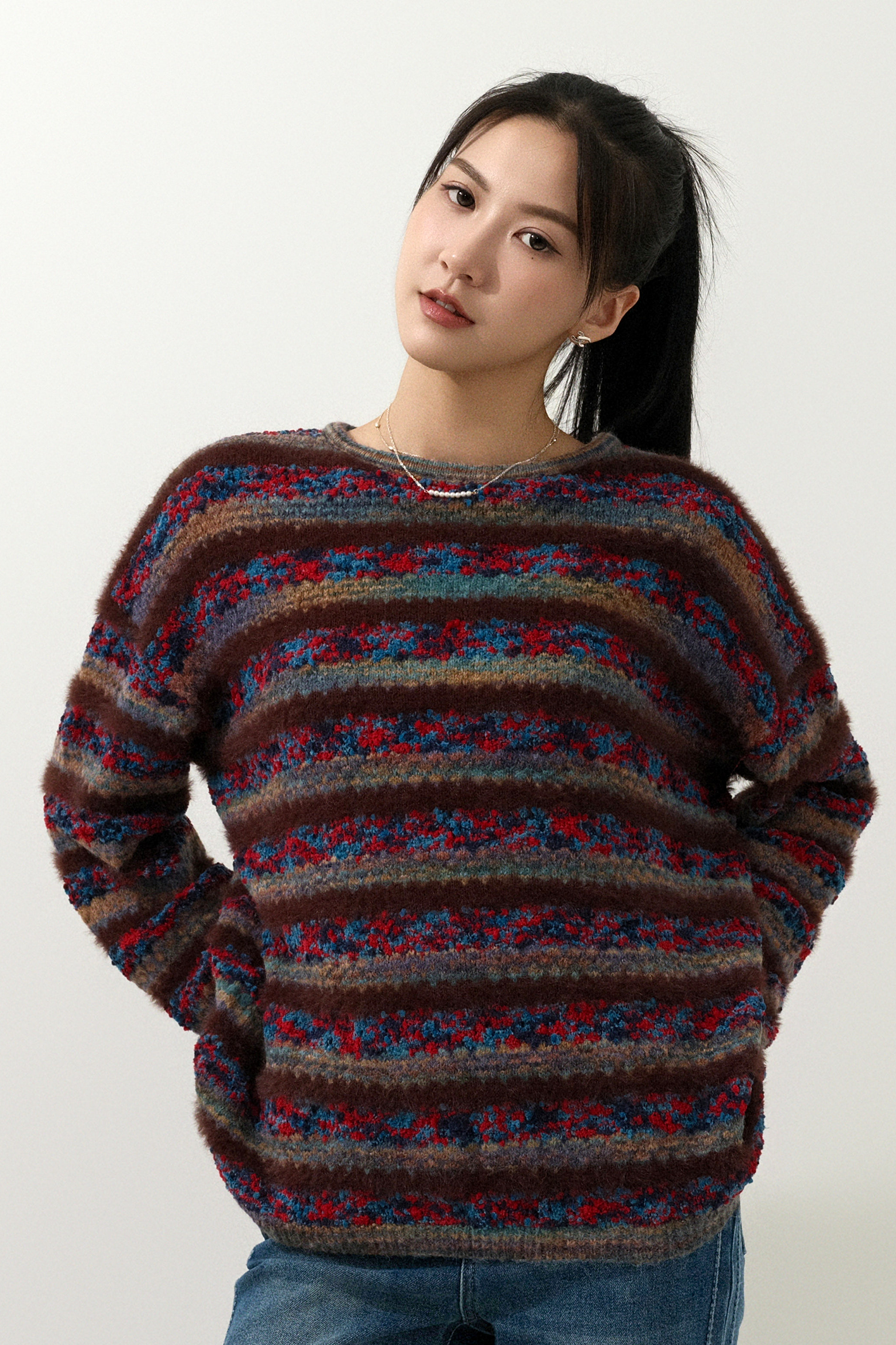 彩色混線morhair間冷衫 (預購產品）