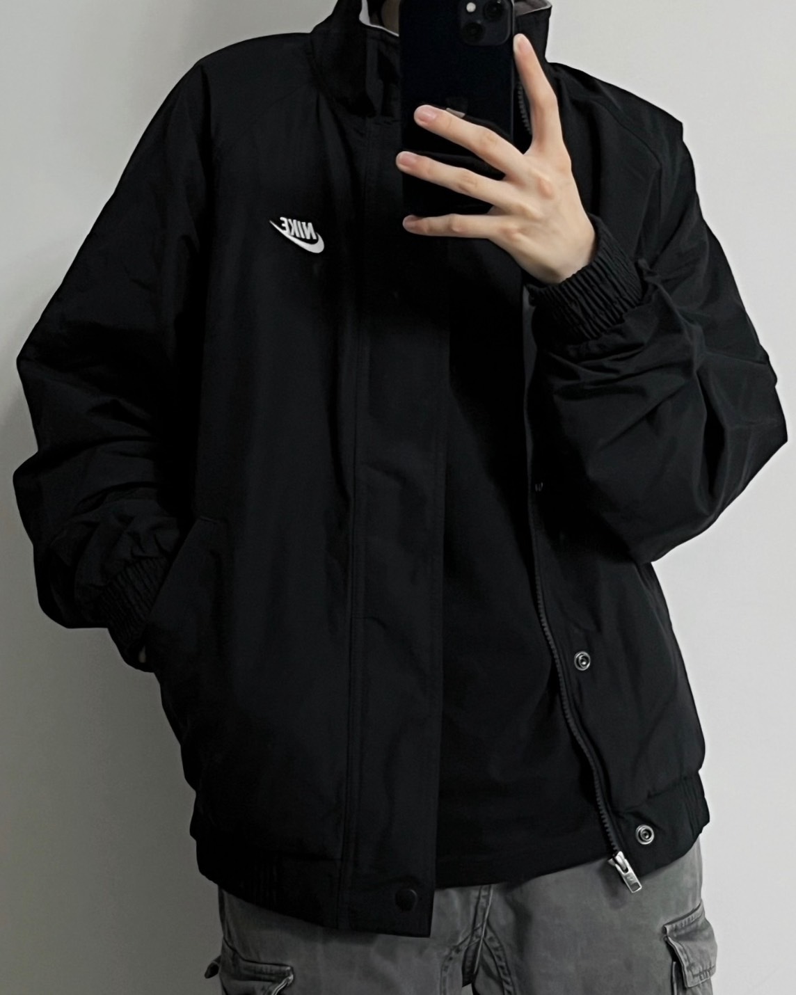 Nike Club Futura 立領防風 鋪棉保暖 夾克 外套 黑色