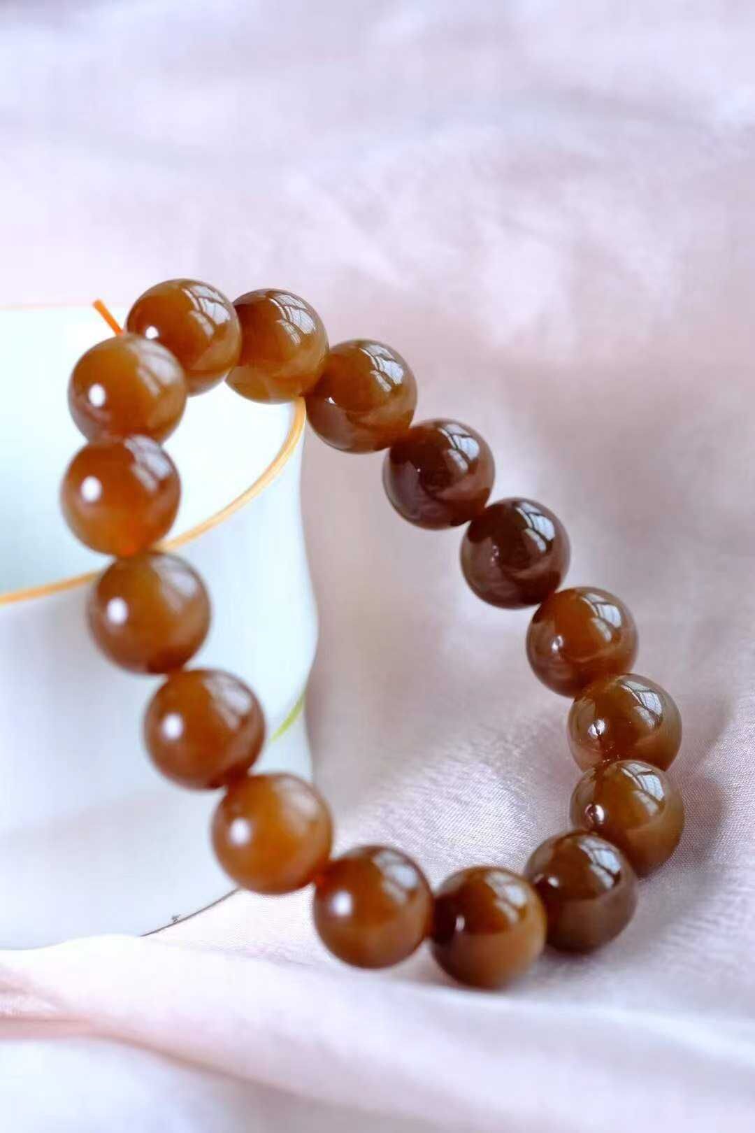 924713 和田玉蜜糖紅糖手串 (12mm直徑)