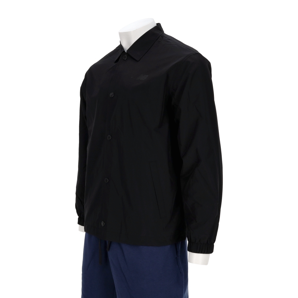 New Balance 男款 黑色 NB 美規 休閒 排扣 襯衫 LOGO 外套 AMJ53317BK