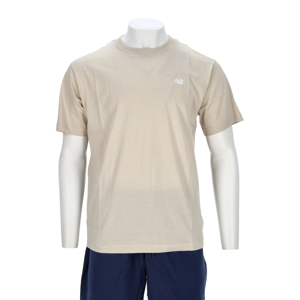 New Balance 男款 米色 NB 美規 休閒 LOGO 上衣 短袖 MT41509TWF