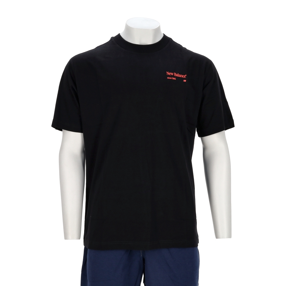 New Balance 男款 黑色 NB 美規 圓領 上衣 休閒 簡約 純棉 短袖 MT53501BK