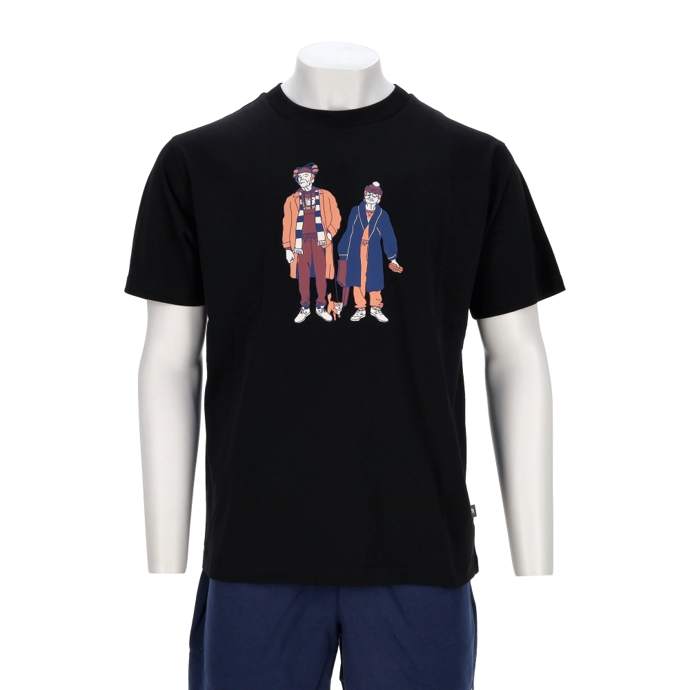 New Balance 男款 黑色 NB 美規 印花 圖案 上衣 休閒 純棉 短袖 MT53969BK