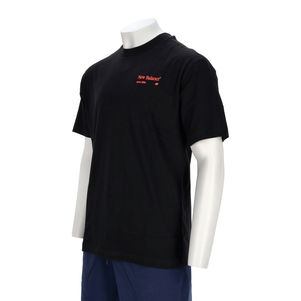 New Balance 男款 黑色 NB 美規 圓領 上衣 休閒 簡約 純棉 短袖 MT53501BK