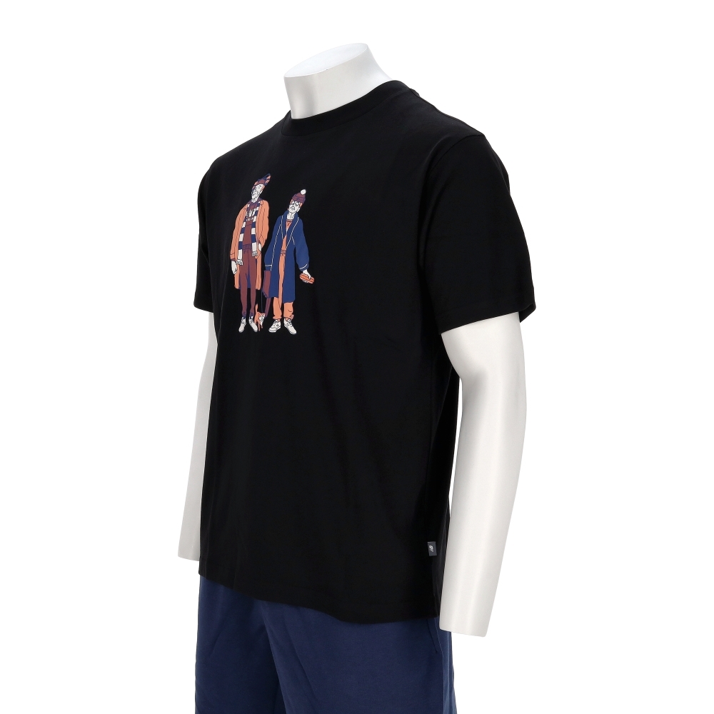 New Balance 男款 黑色 NB 美規 印花 圖案 上衣 休閒 純棉 短袖 MT53969BK