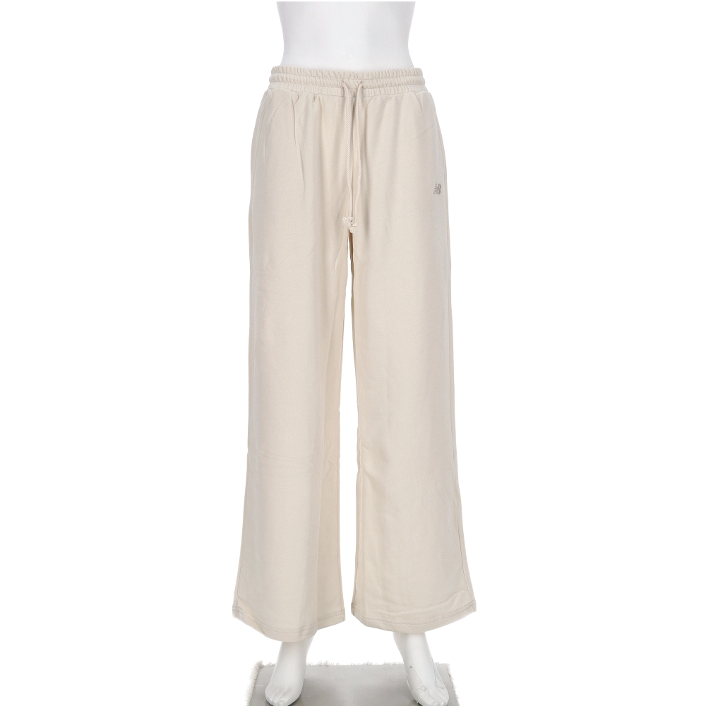 New Balance 女款 米白色 NB 美規 毛圈布 休閒 寬版 棉質 長褲 WP51503LIN