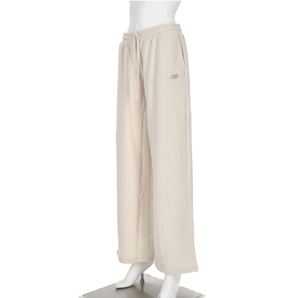 New Balance 女款 米白色 NB 美規 毛圈布 休閒 寬版 棉質 長褲 WP51503LIN