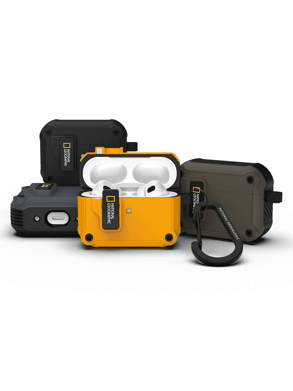 國家地理 | AirPods系列 自動開蓋耳機殼 | 卡其/黑/黃/灰【National Geographic 台灣總代理】