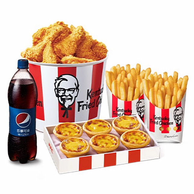 【肯德基好禮即享券】6塊炸雞(桶)+蛋撻禮盒脆薯套餐 乙份