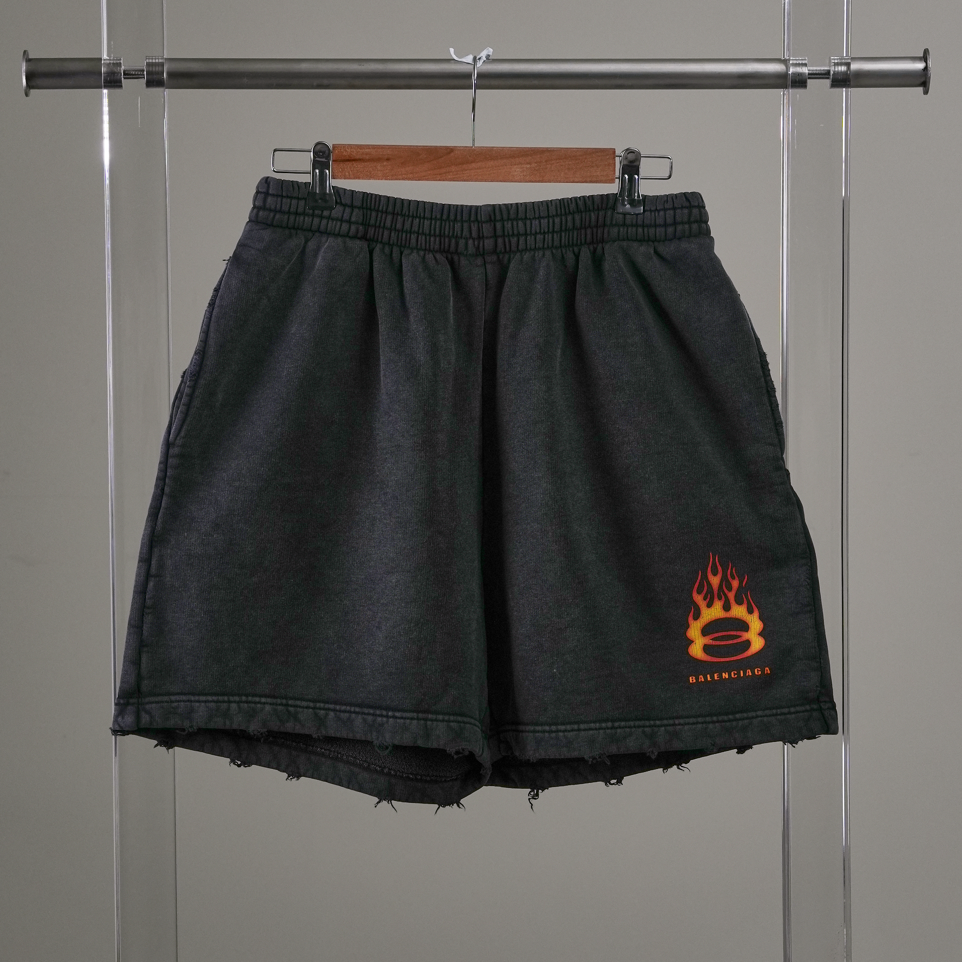 Balenciaga 黑色火焰短褲#XS