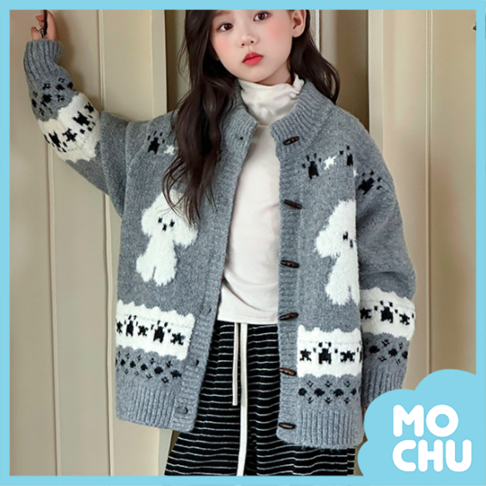 小白狗汪汪針織開襟衫外套