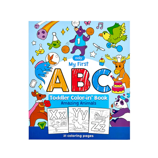 OOLY-MY FIRST ABC: TODDLER COLORIN'BOOK-AMAZING ANIMALS(8"X 10";31 PAGES)