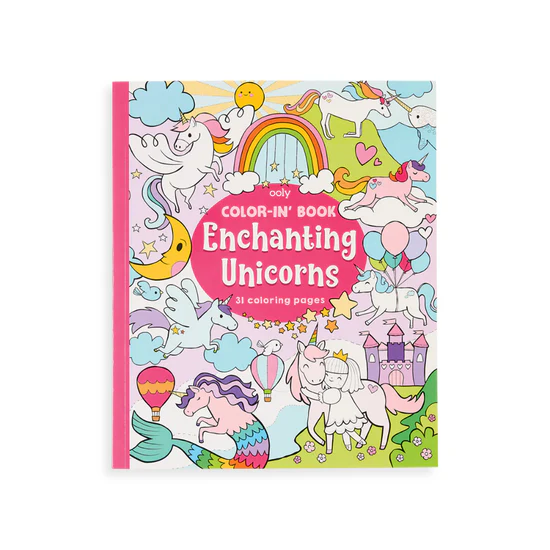 OOLY-COLOR-IN'BOOK: ENCHANTING UNICORNS (8" X 10";31 PAGES)