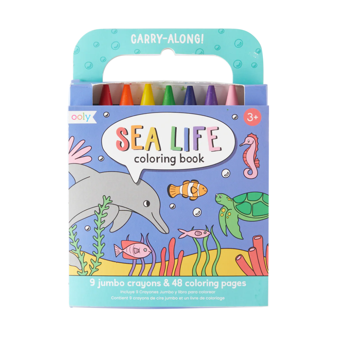 OOLY-CARRY-ALONG: COLORING BOOK SET -SEA LIFE (10 PC SET)