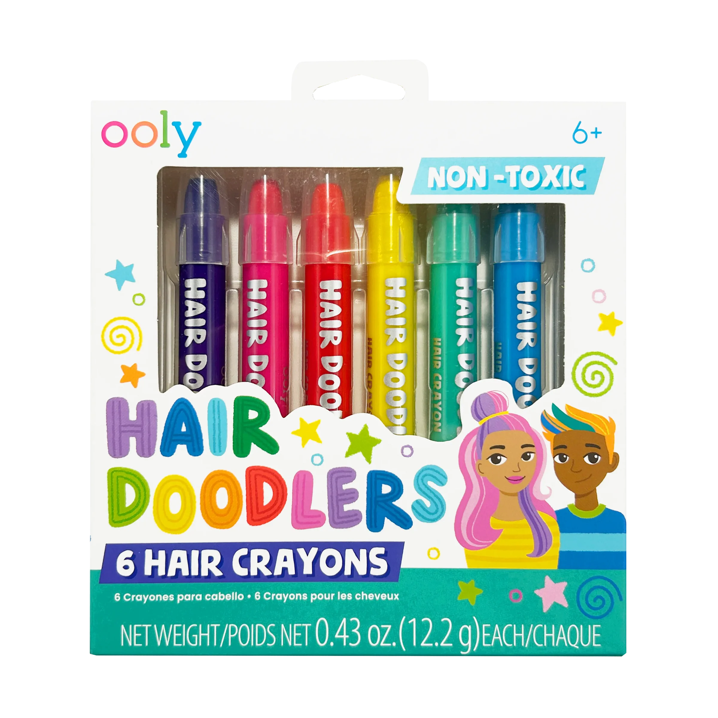 OOLY-HAIR DOODLERS: HAIR CRAYONS (SETOF 6)