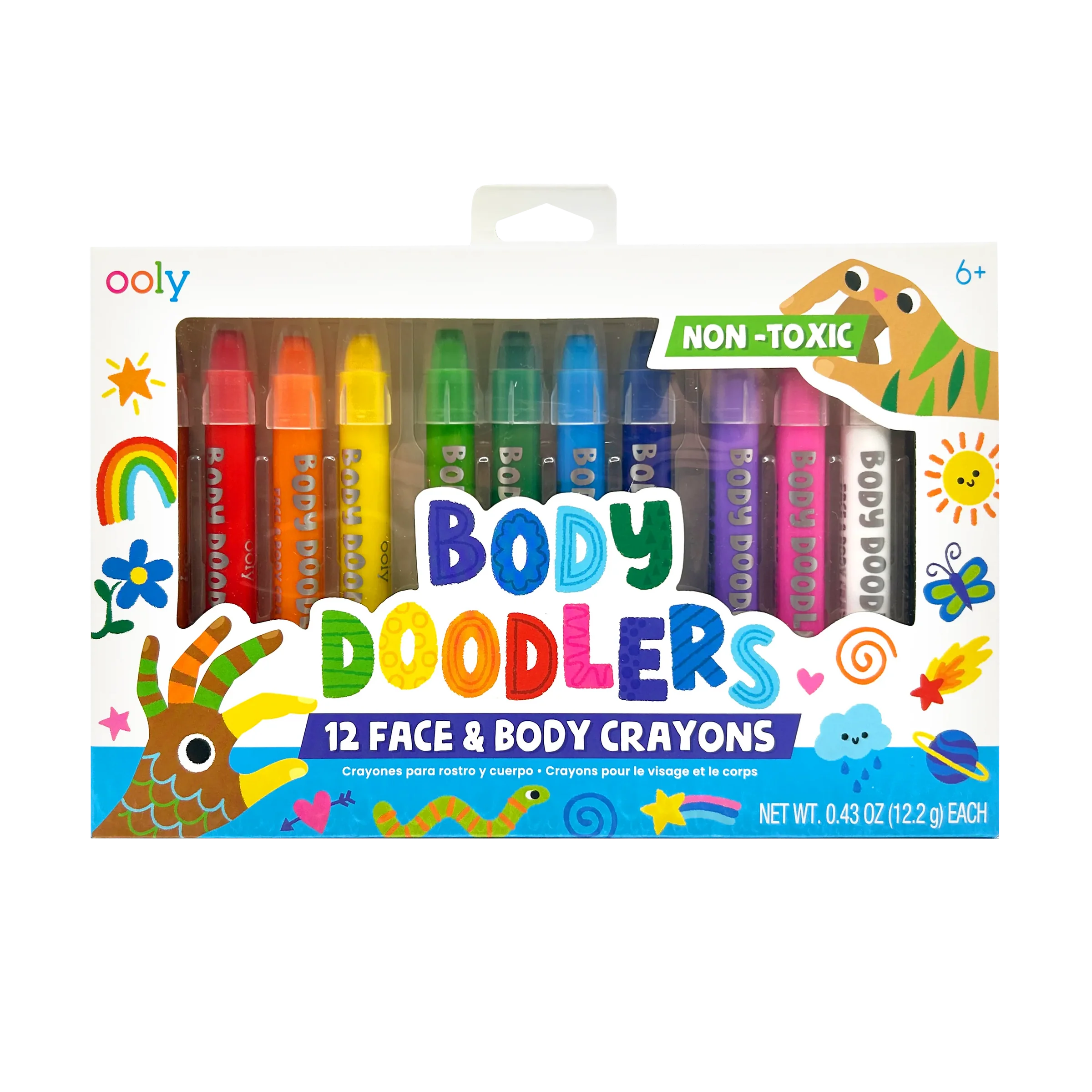 OOLY-BODY DOODLERS: FACE & BODY CRAYONS (SET OF 12)