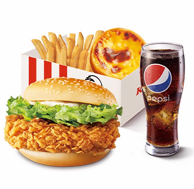 【肯德基好禮即享券】咔啦雞腿堡+蛋撻脆薯 絕配餐 乙份