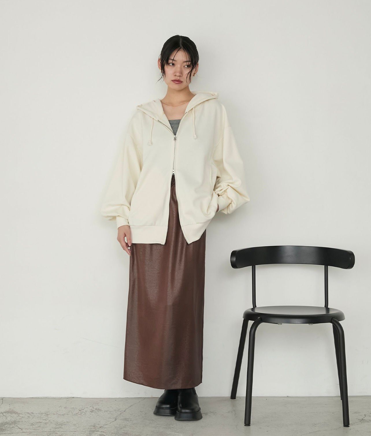 【預購】JN100803 forksy. 雙拉鍊連帽外套(FREE SIZE)