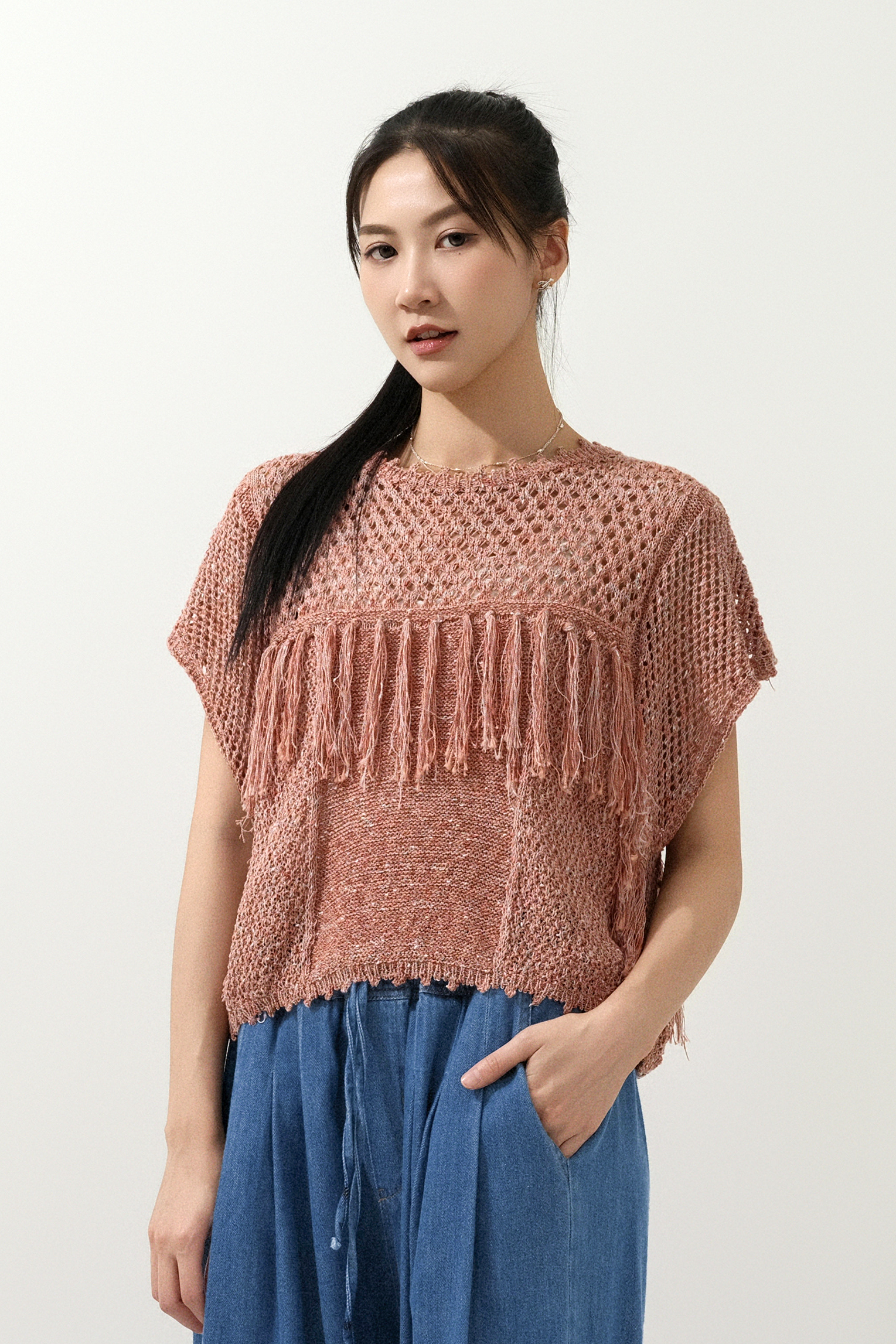 長蘇蘇通花針織上衣 (現貨款式）