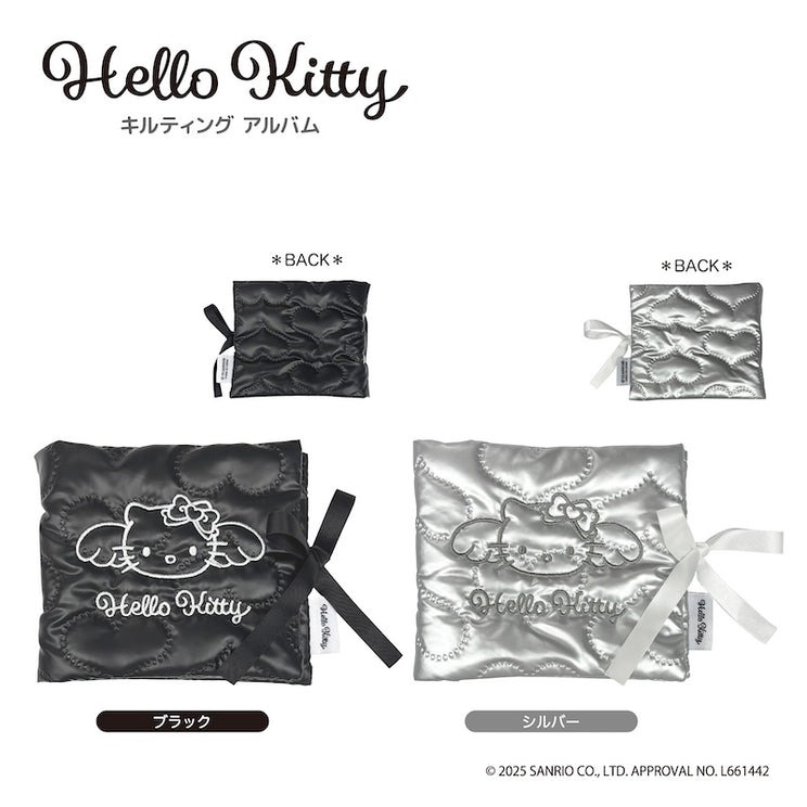 日本 Sanrio Hello Kitty 黑白灰天使造型 PU皮車線壓紋相簿