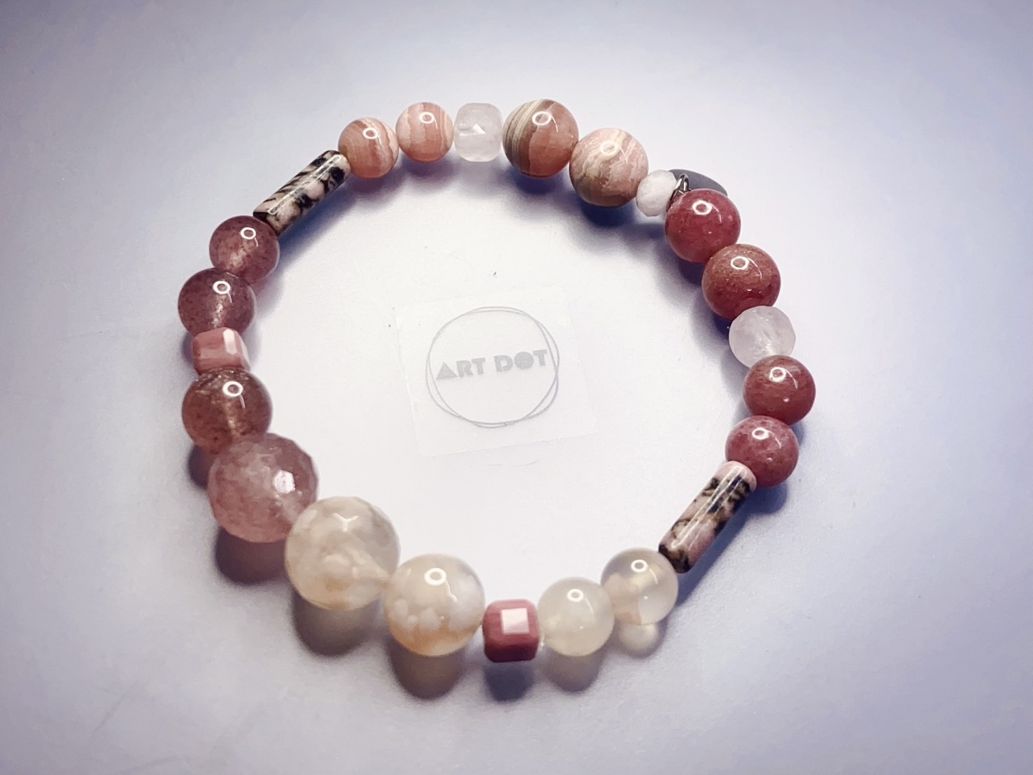 玫瑰櫻花雙重奏｜紅紋石、薔薇輝石、櫻花瑪瑙｜愛情與健康守護石