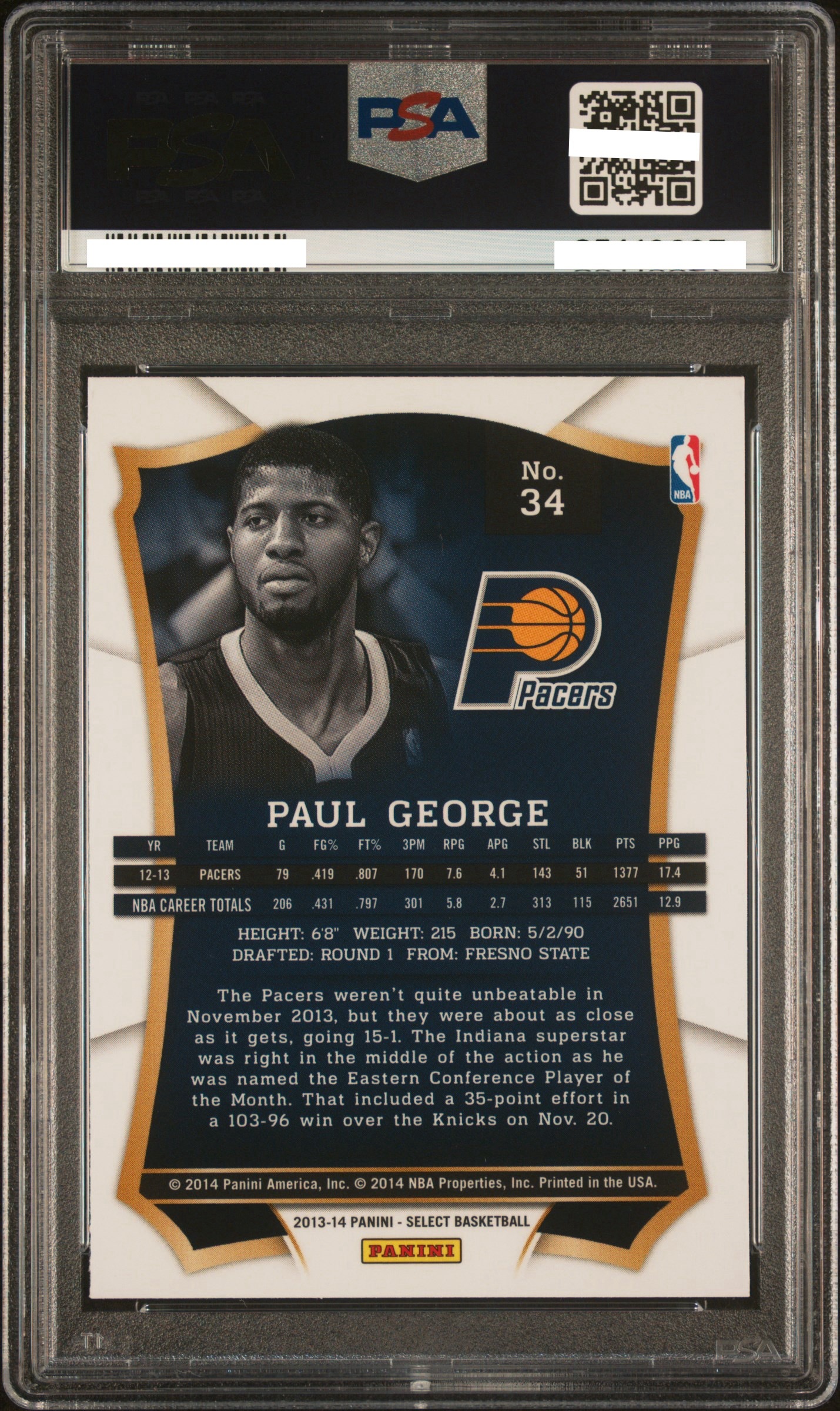2013 PANINI SELECT #34 PAUL GEORGE【PSA10】