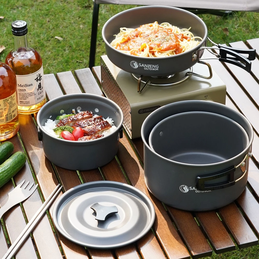 【SANNENG】鋁合金折疊套鍋4件组(硬膜) 106005 AF12