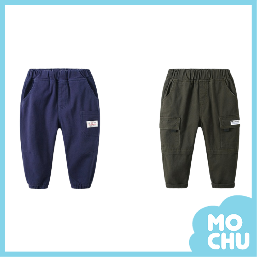 小標工裝梭織長褲(二色)