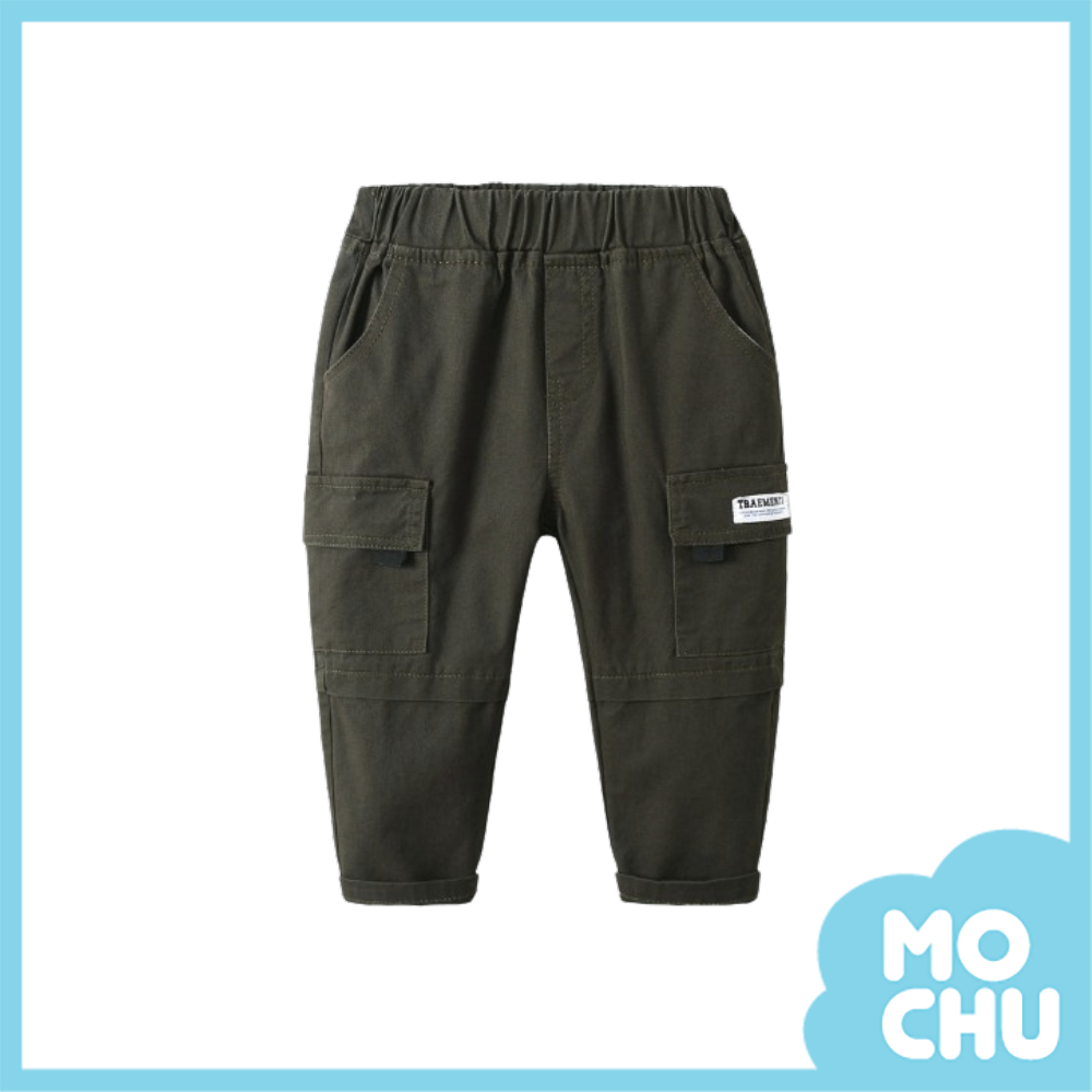 小標工裝梭織長褲(二色)