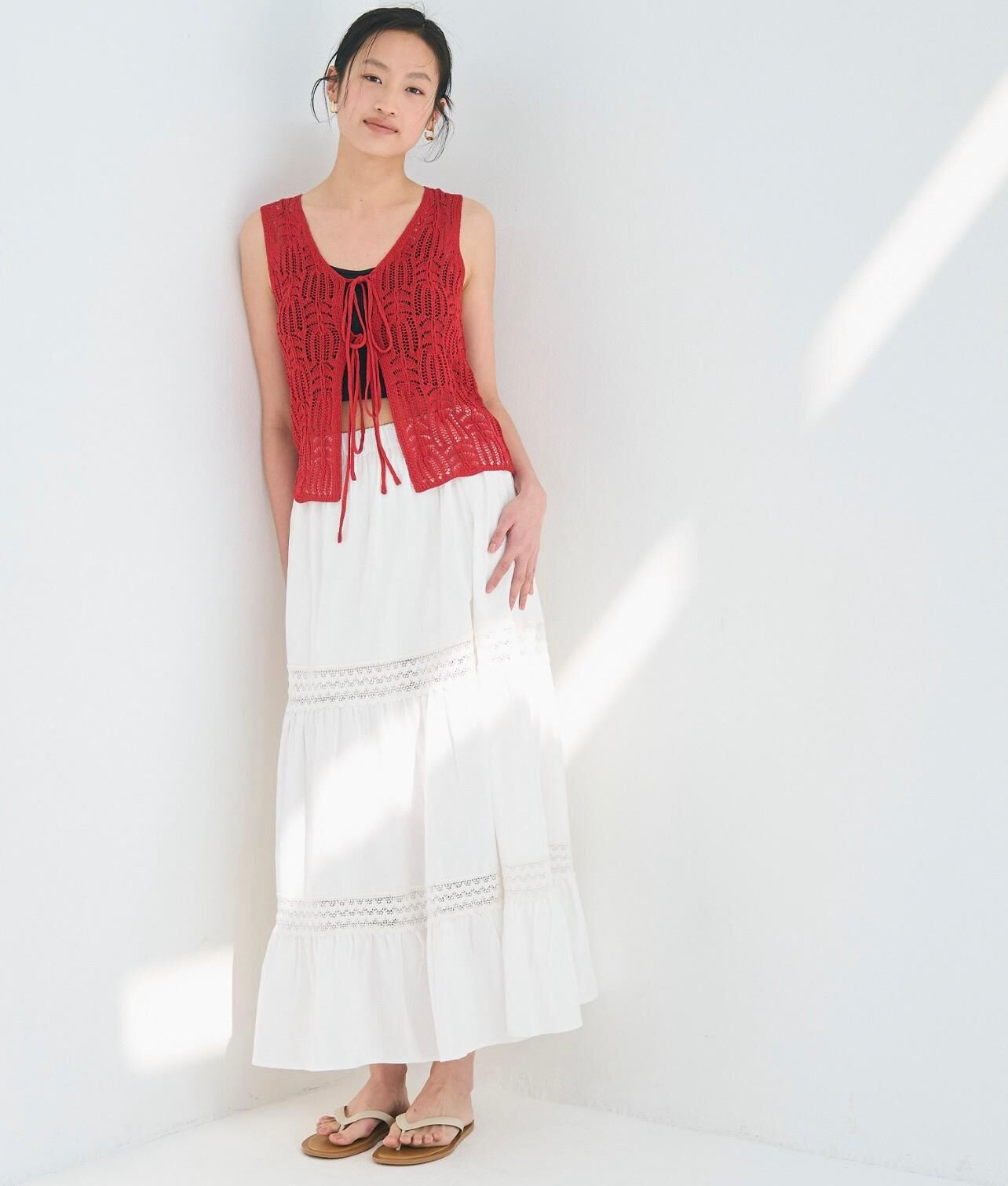 【預購】JN100810 coca 蕾絲層疊半身裙