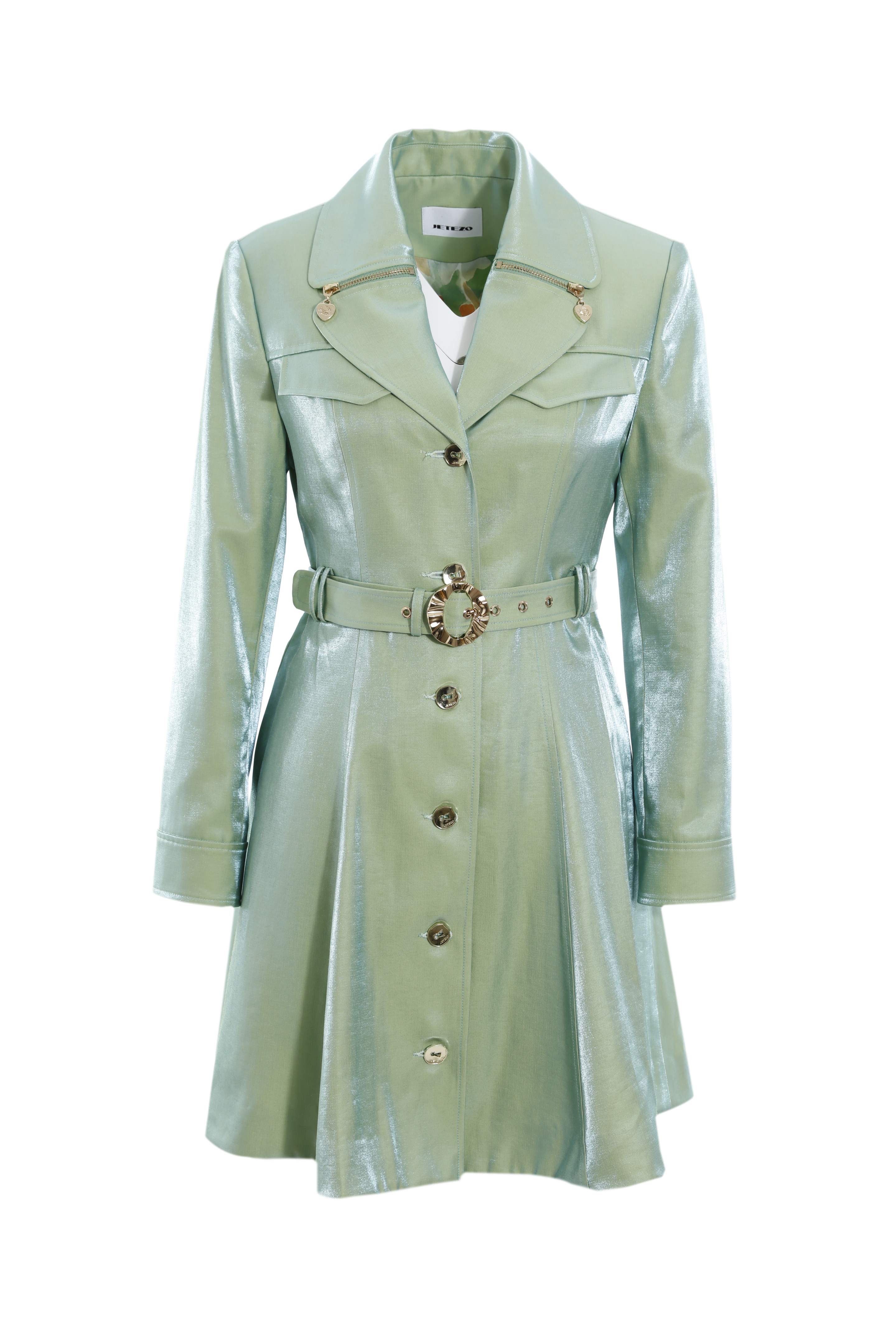 BC15025D1 水晶風衣外套 (附本部腰帶)