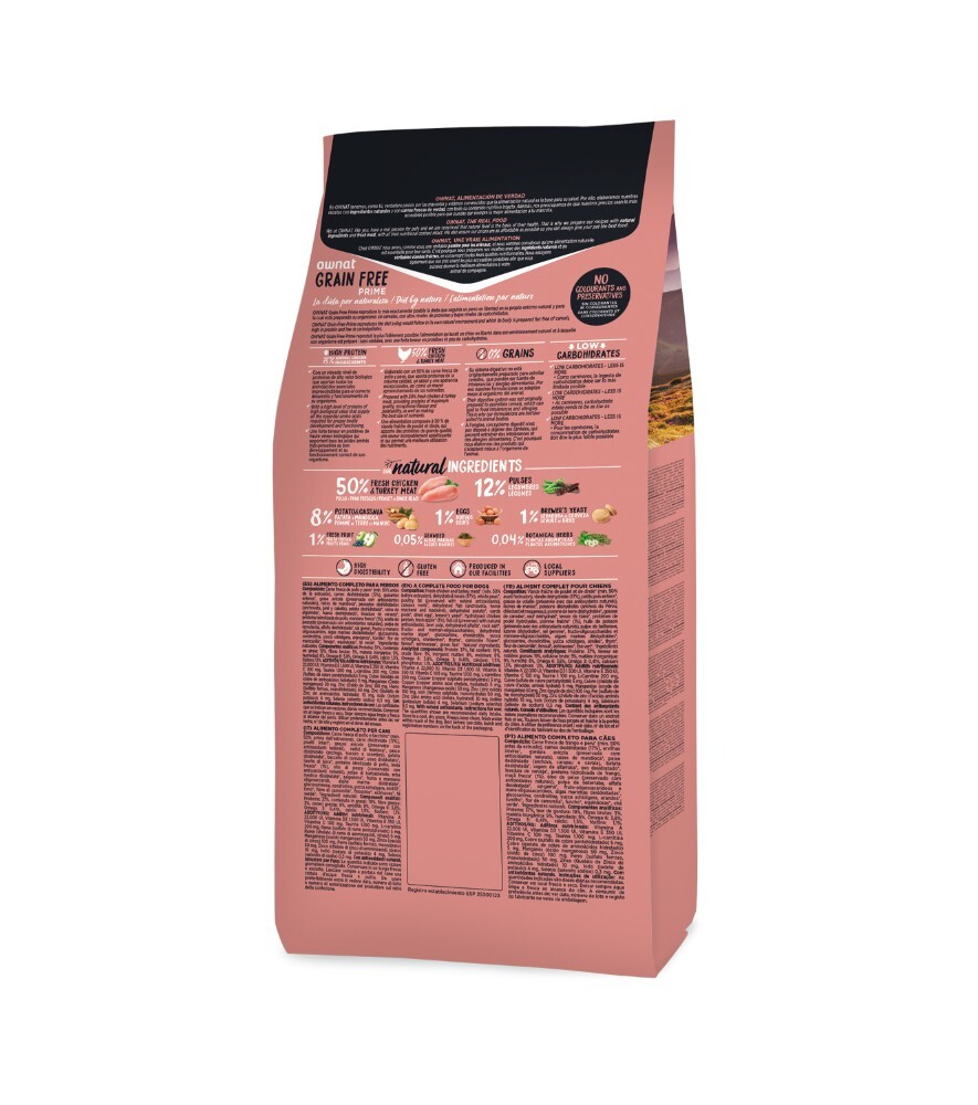 OWNAT 放牧雞肉與火雞 無穀全犬糧 (小顆粒) 3kg