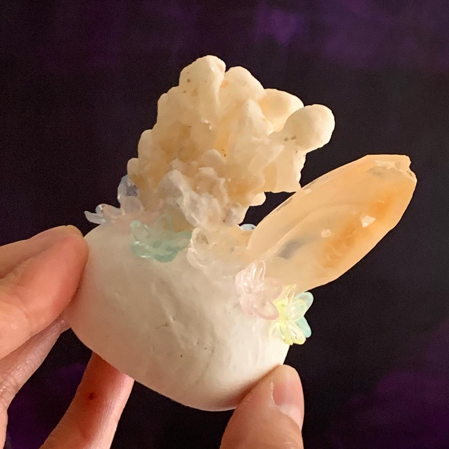 [原石] 爆米花石 + 橘子水晶 小晶靈