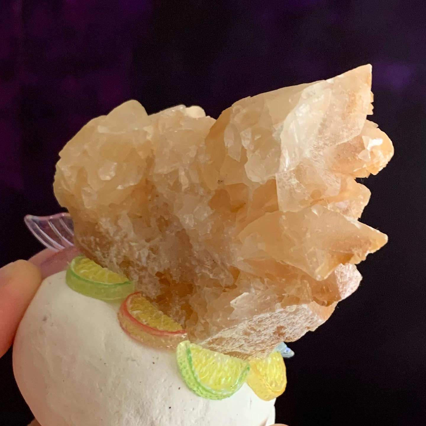 [原石] 黃方解石結晶花 小晶靈 擺件