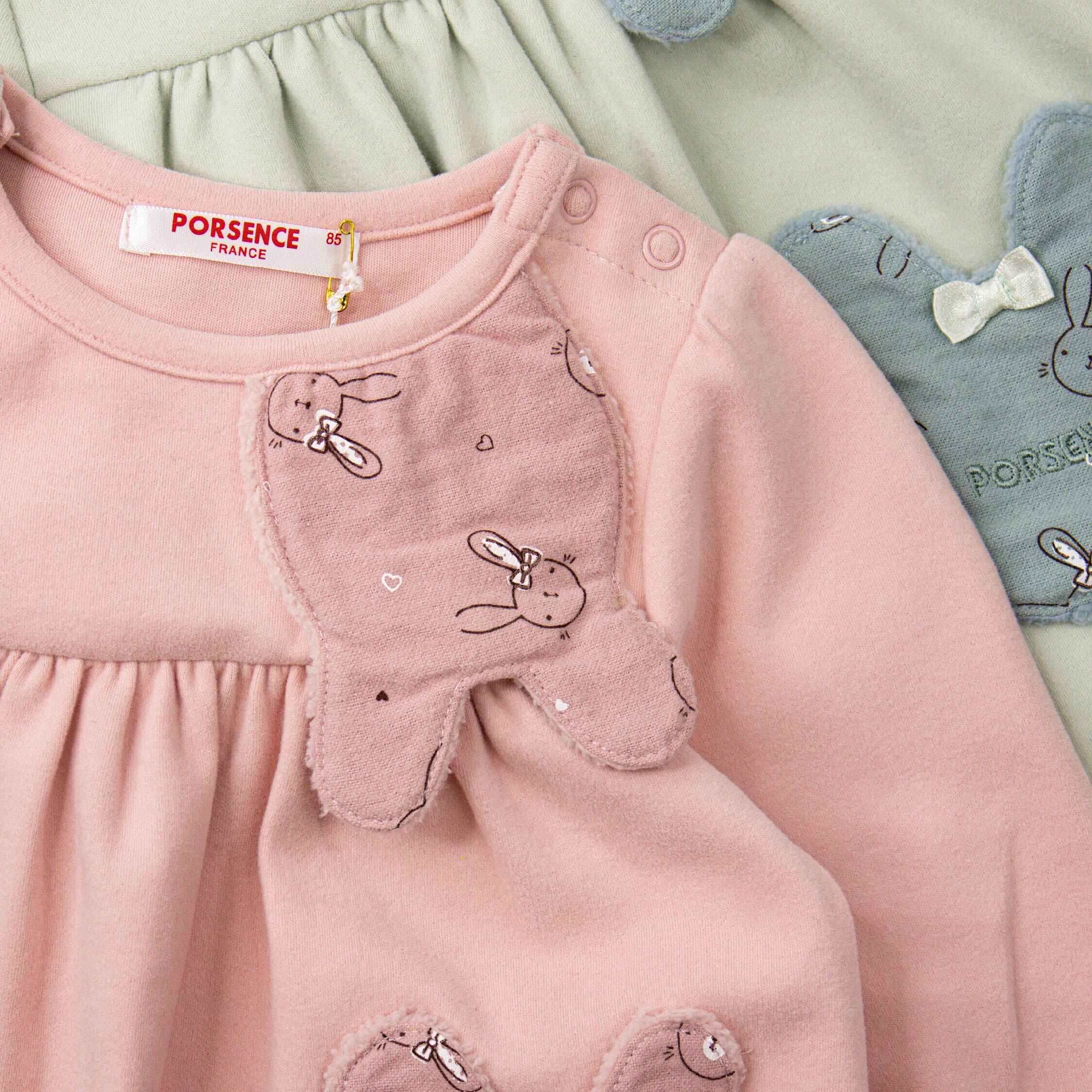 波紳士【22524】可愛小兔毛毛造型口袋上衣＊二色