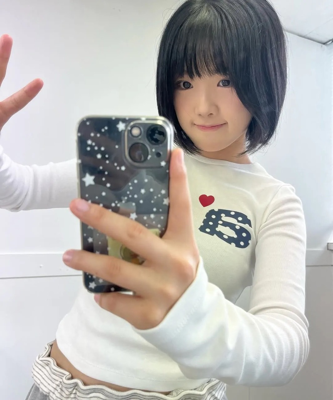 🇰🇷 aeae DOT SMALL LETTER 波點字母 點點 愛心 薄長袖 修身 / 預購