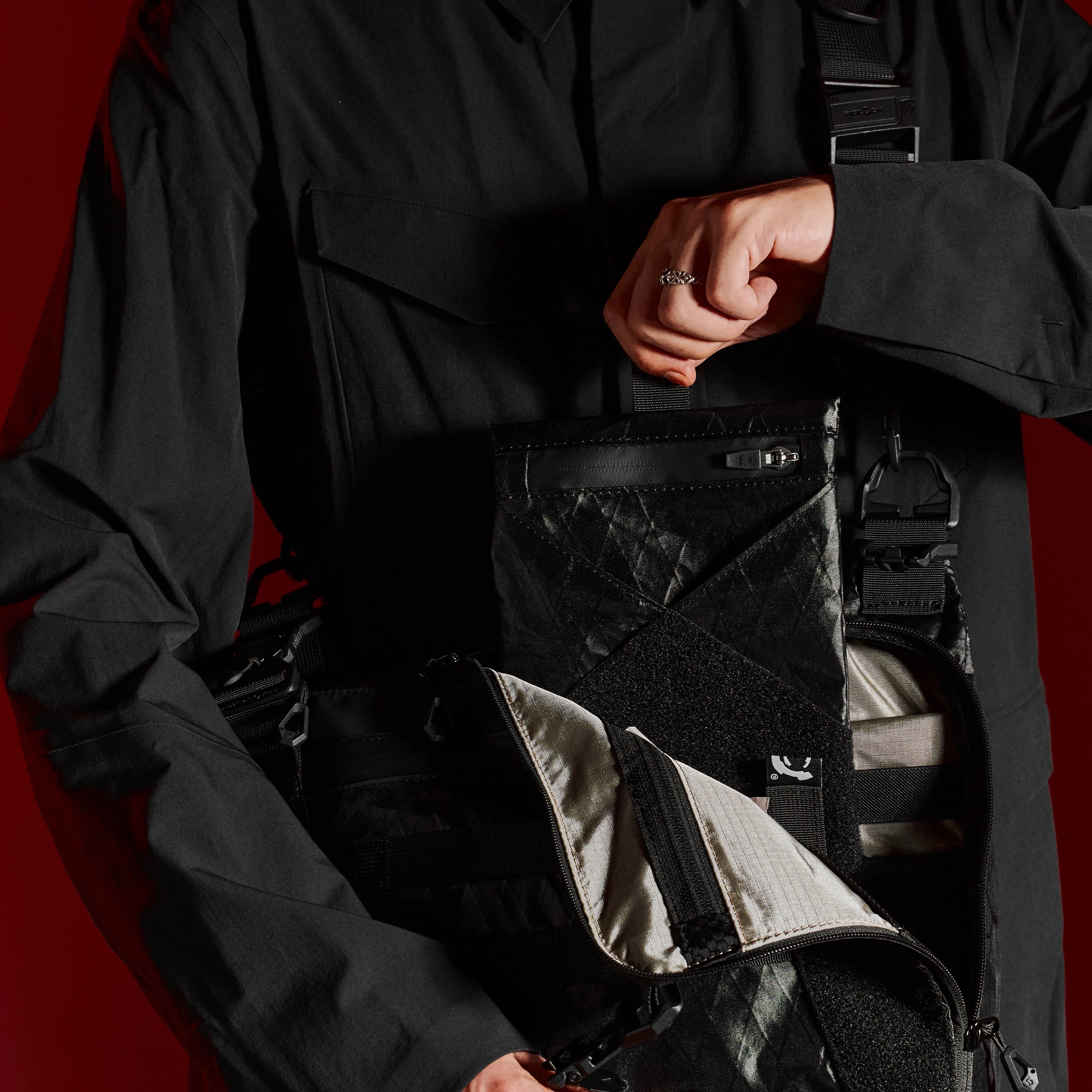 【超頻漫遊】M-08A 包內抽拉口袋2.0魔鬼氈收納EDC小包配件內模組