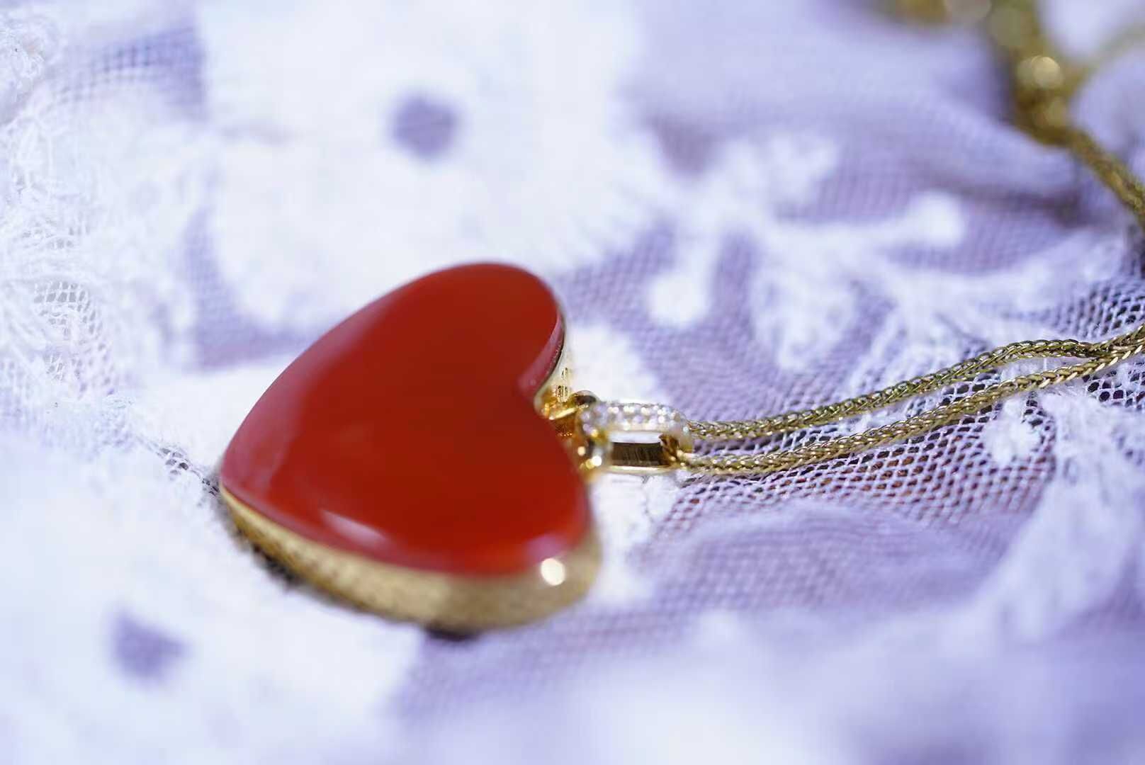 南紅愛心,天然南紅瑪瑙