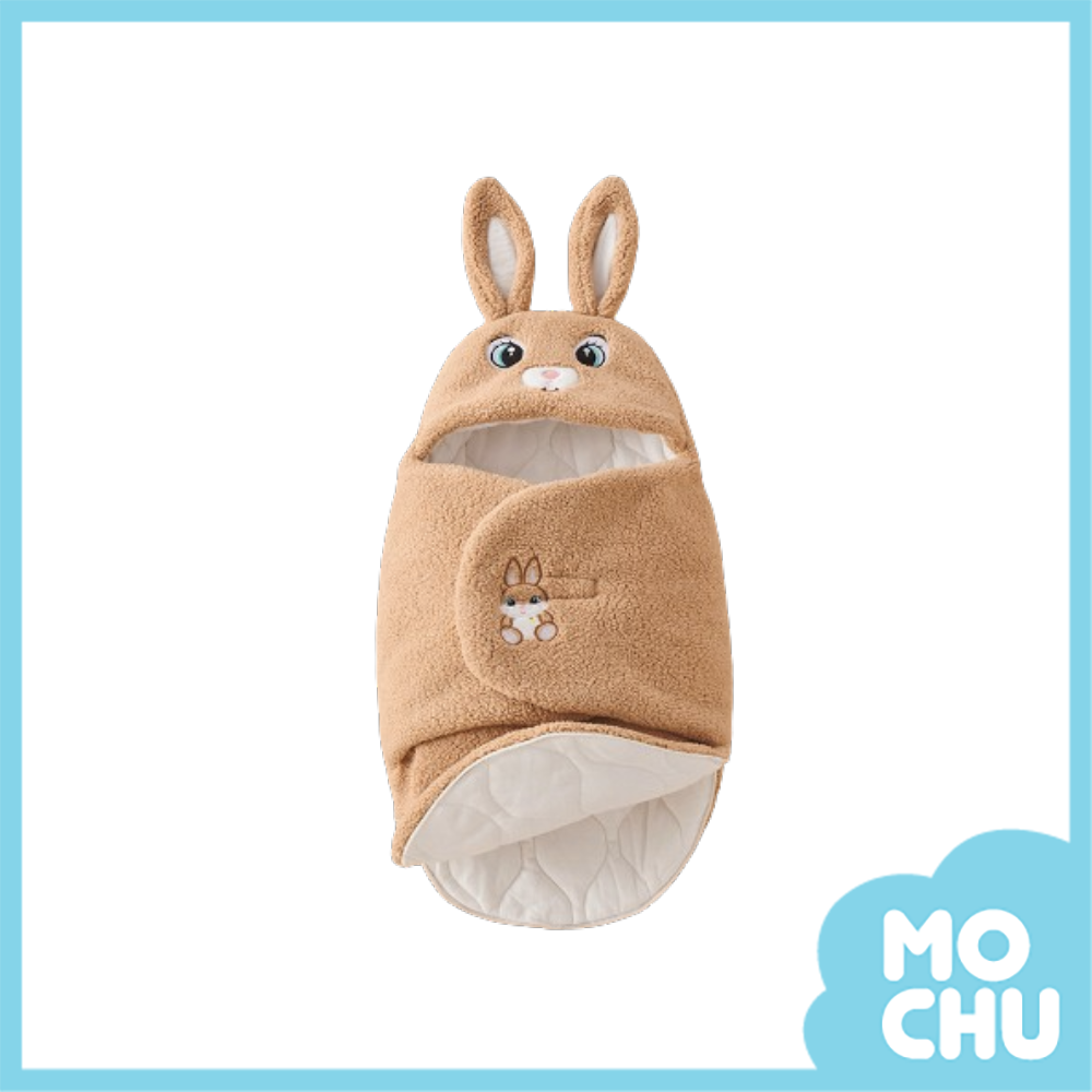 咖色小兔加厚包巾