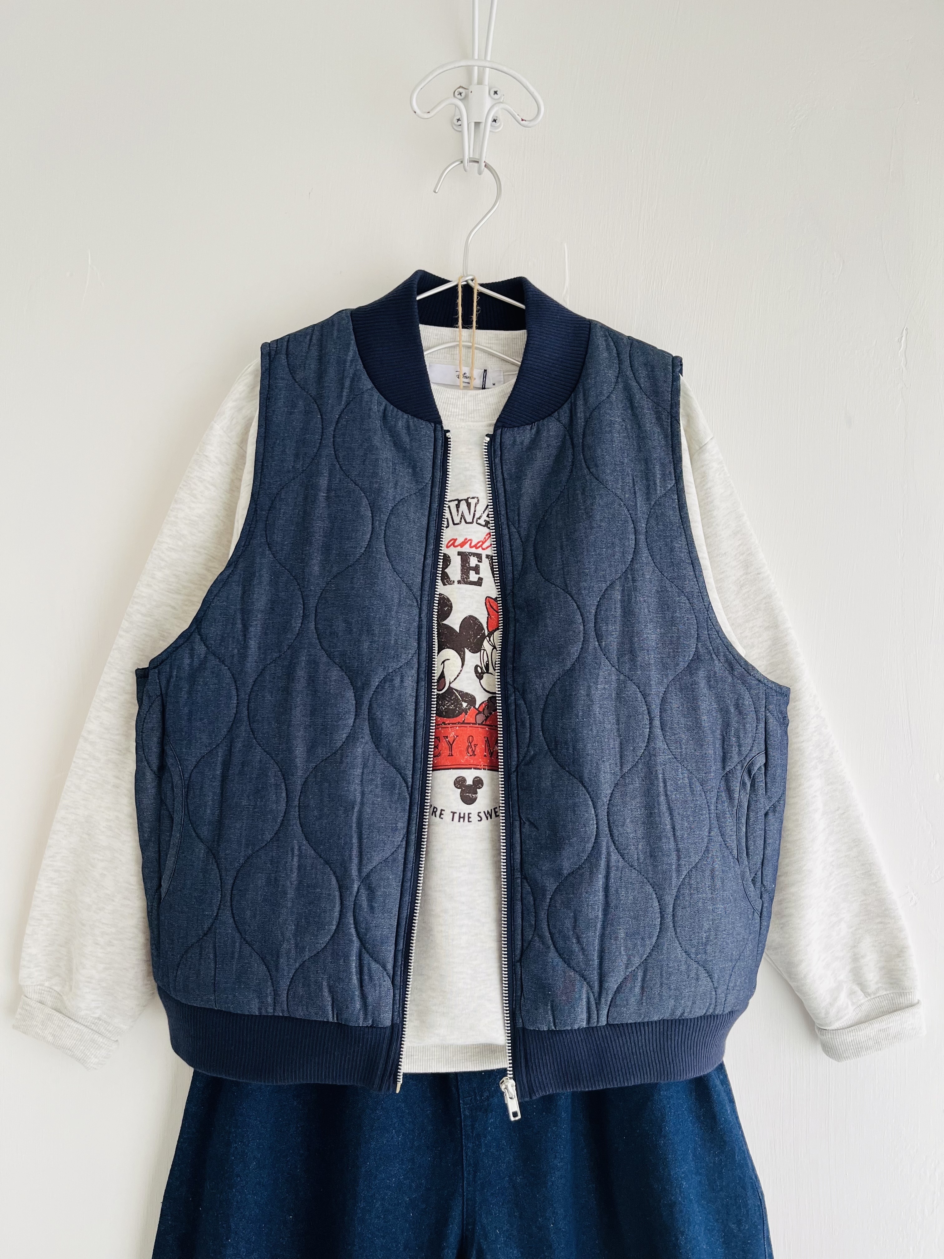 cloud nine藍色夾綿薄料背心外套