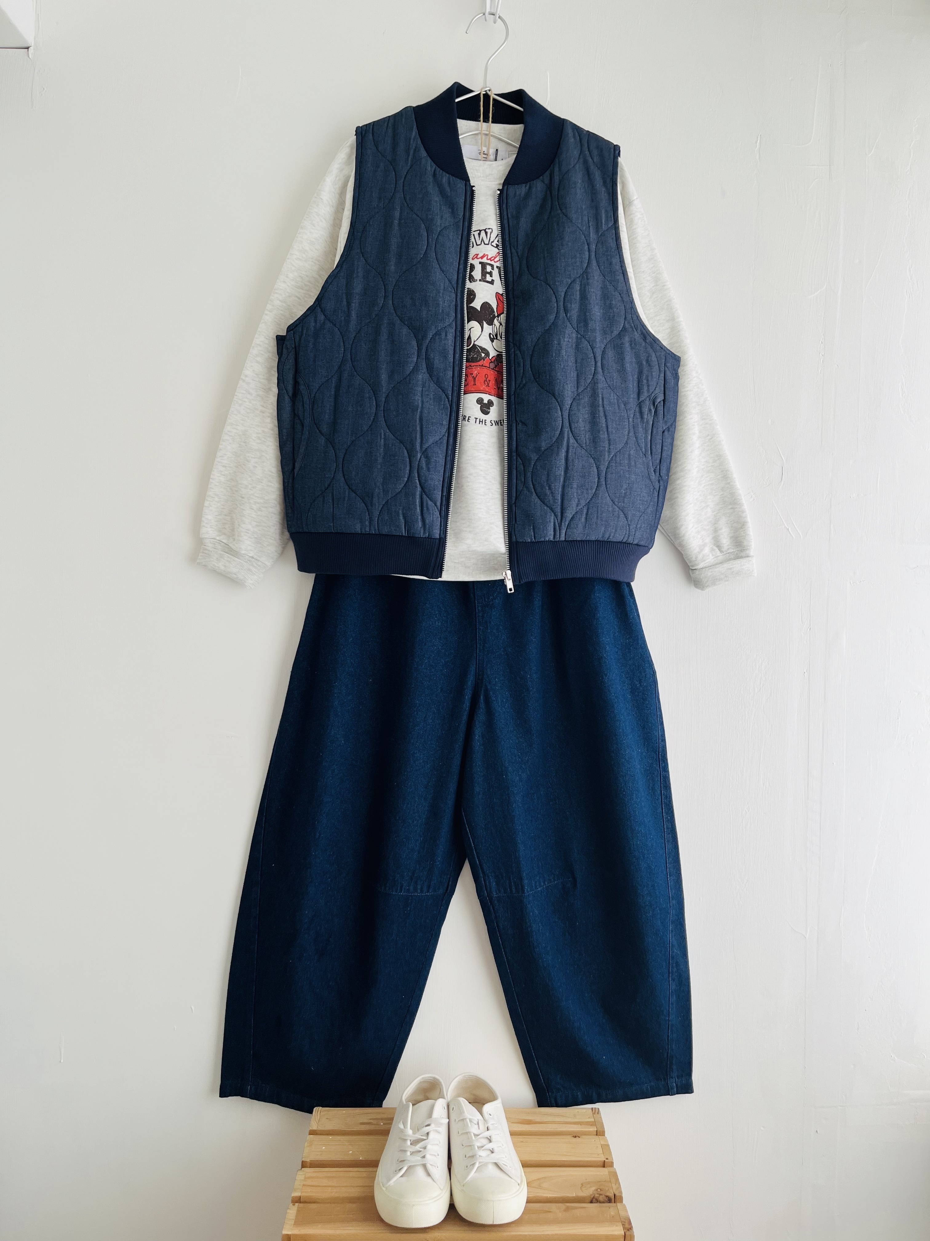 cloud nine藍色夾綿薄料背心外套