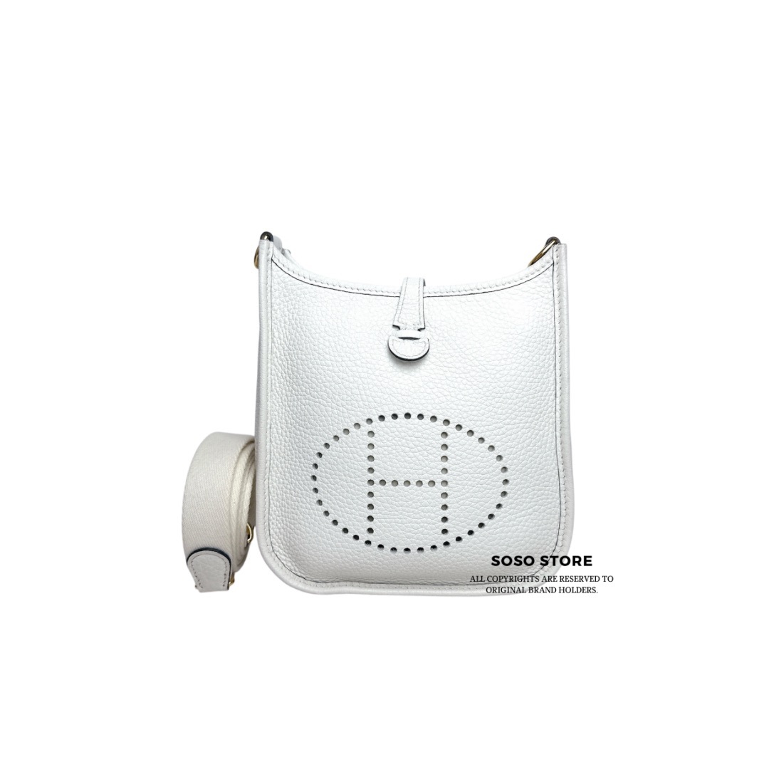 Hermes Mini Evelyne Bag - New White / Ghw