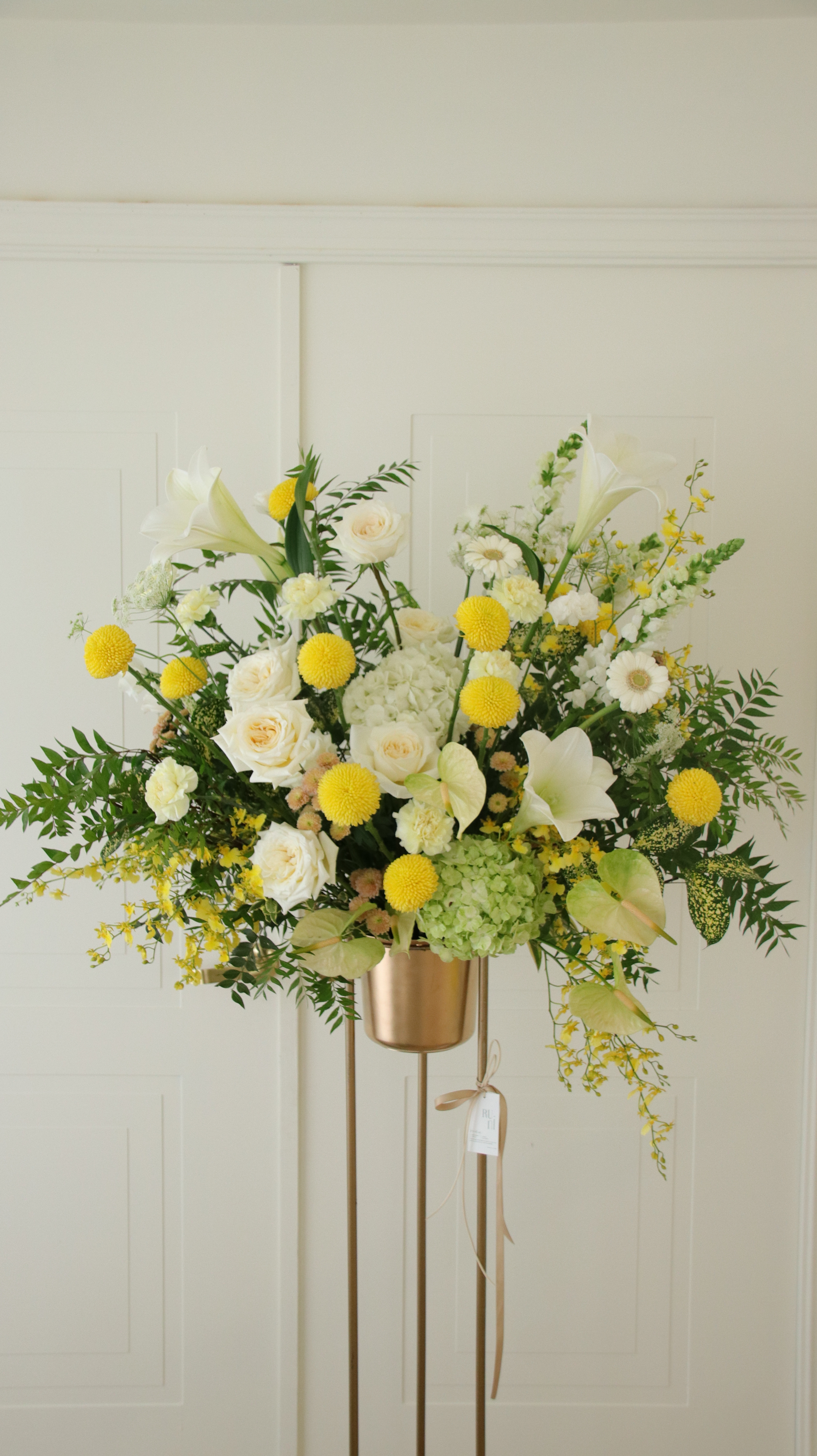 RUNI Flowers-高架花籃 黃綠色系