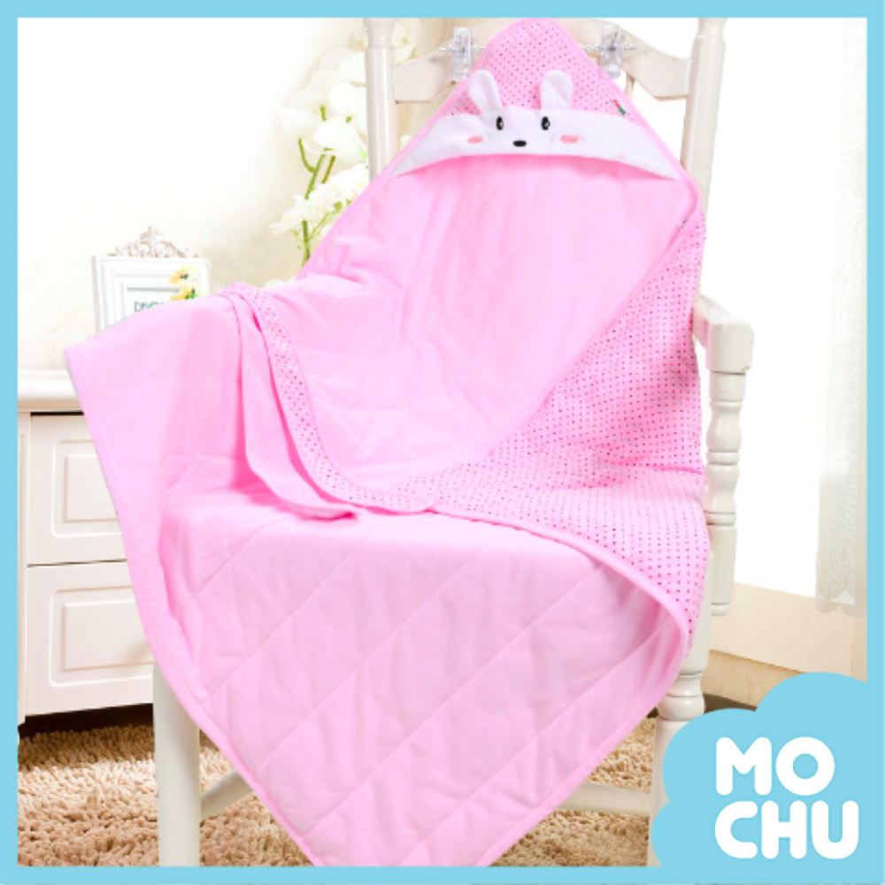 小兔臉純棉包巾薄被兩用(三色)