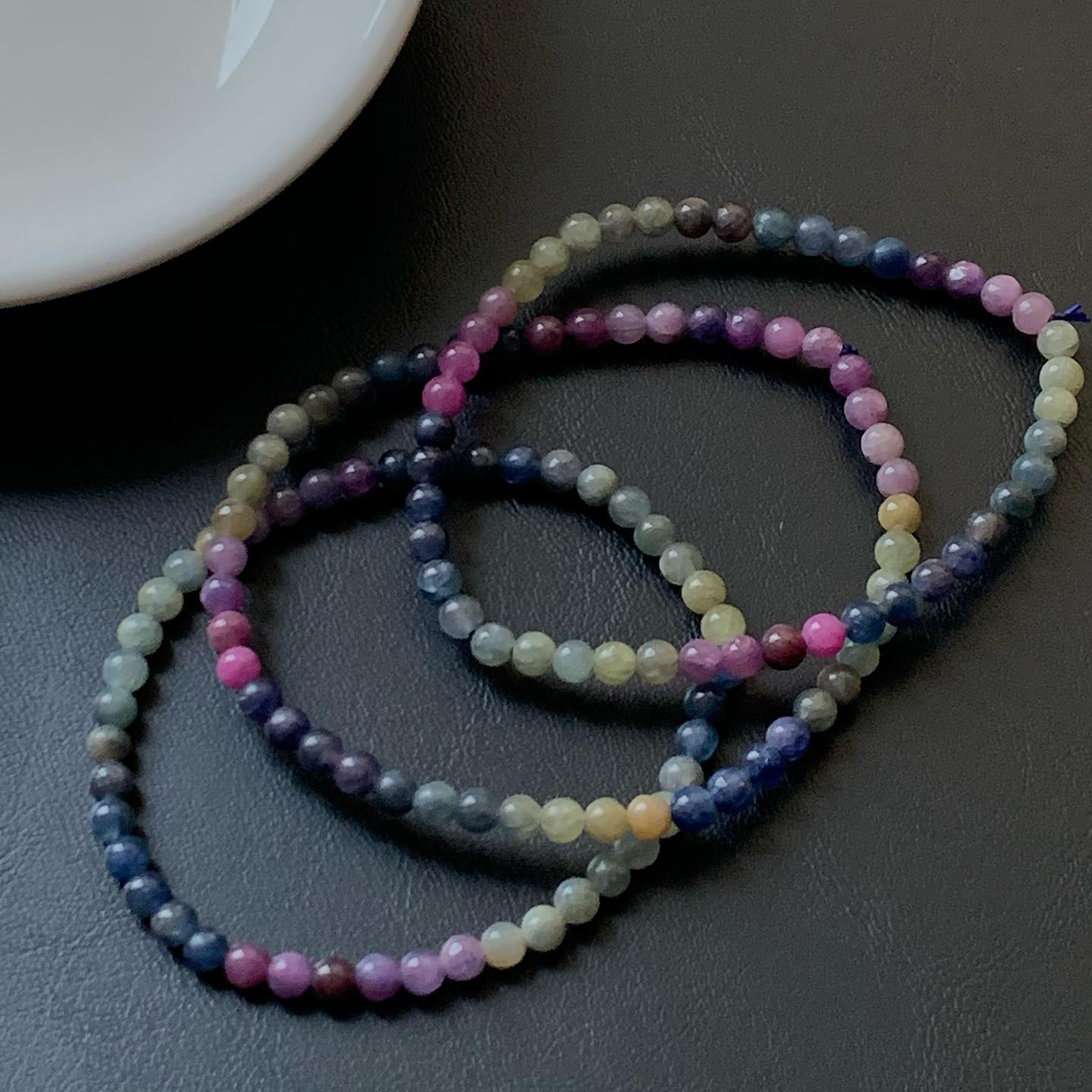 [原石] 紅藍寶石 彩藍寶石 手串