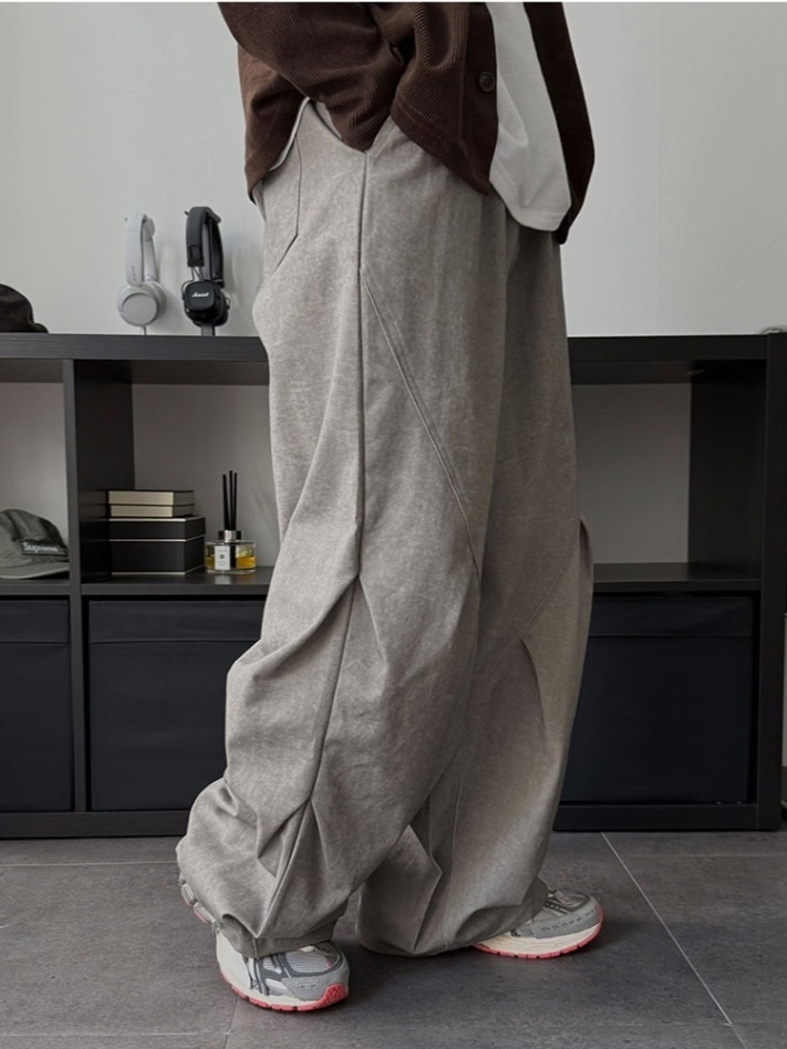 Luna 弧形切割棉褲 休閒褲