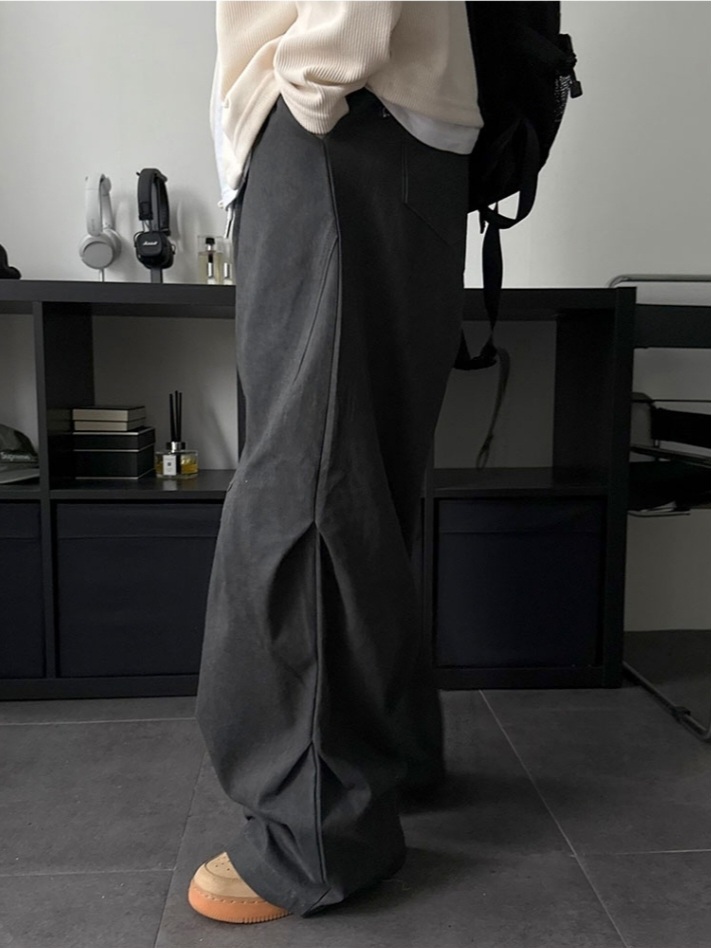 Luna 弧形切割棉褲 休閒褲