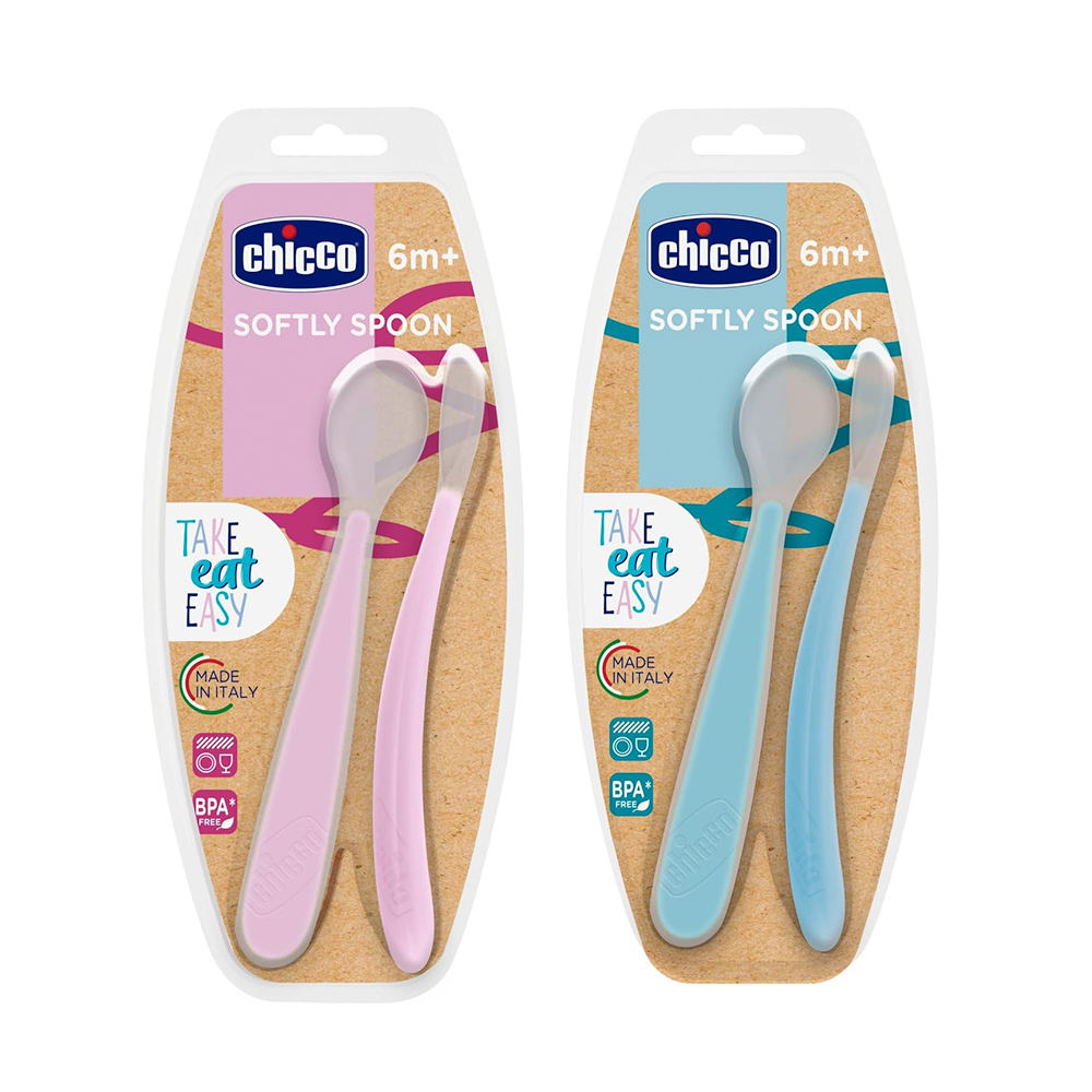 柔軟矽膠幼兒湯匙2入