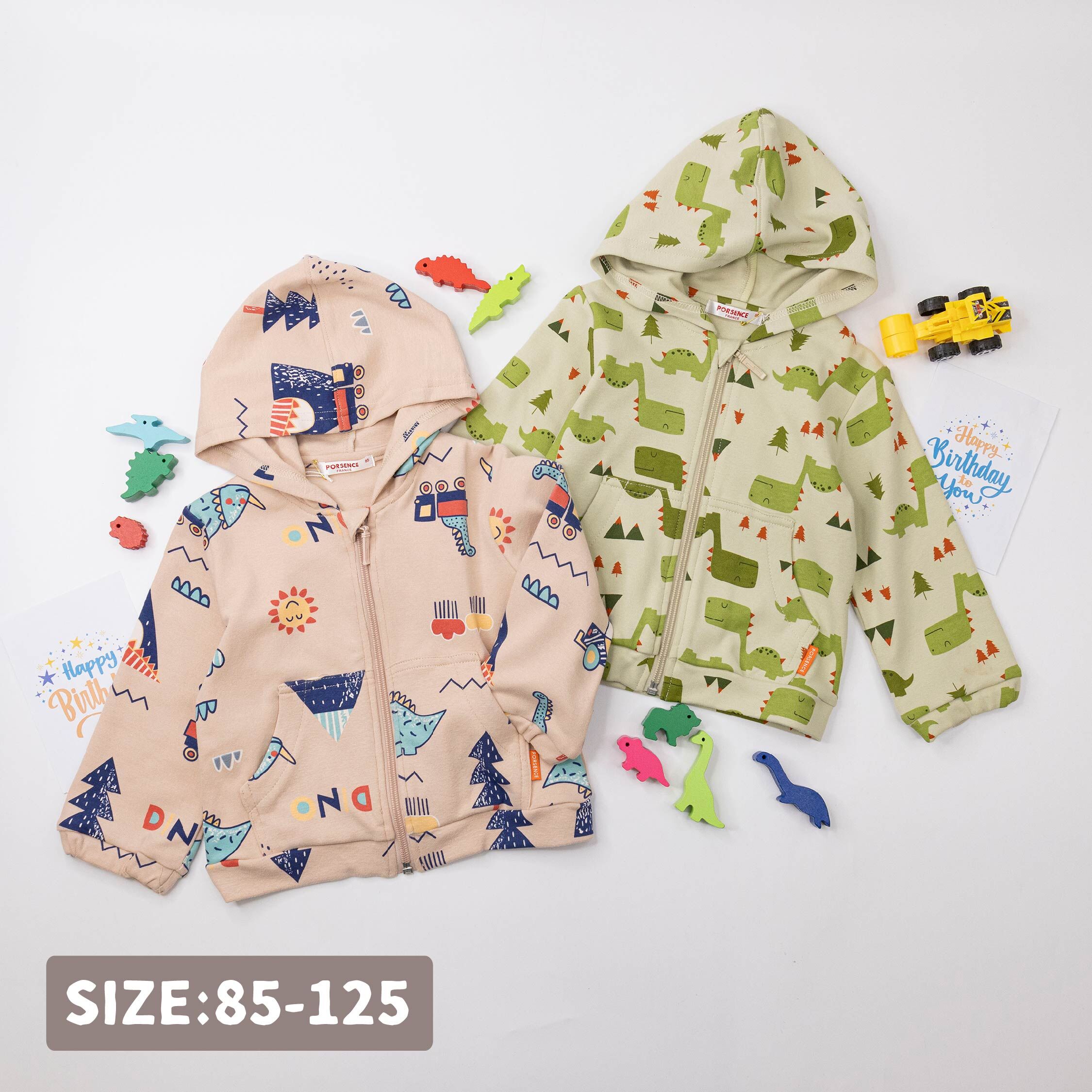 波紳士【22501】滿版森林恐龍連帽外套＊二色